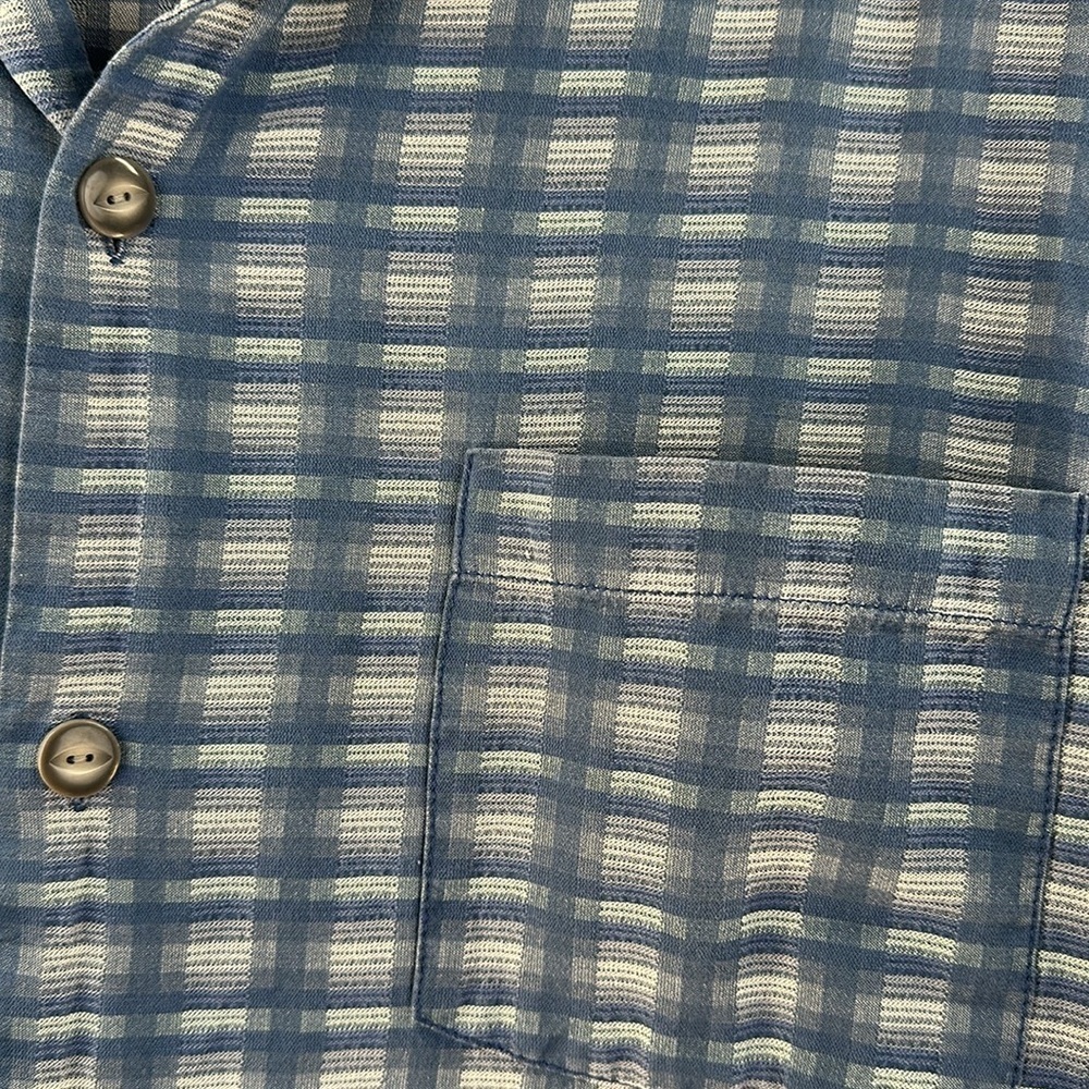 Tommy Bahama Silk/Cotton Short Sleeve Plaid Button Down Shirt - Picture 5 of 6